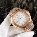 Best Replica Patek Philippe Nautilus "Tattoo" Watches Rose Gold White Dial